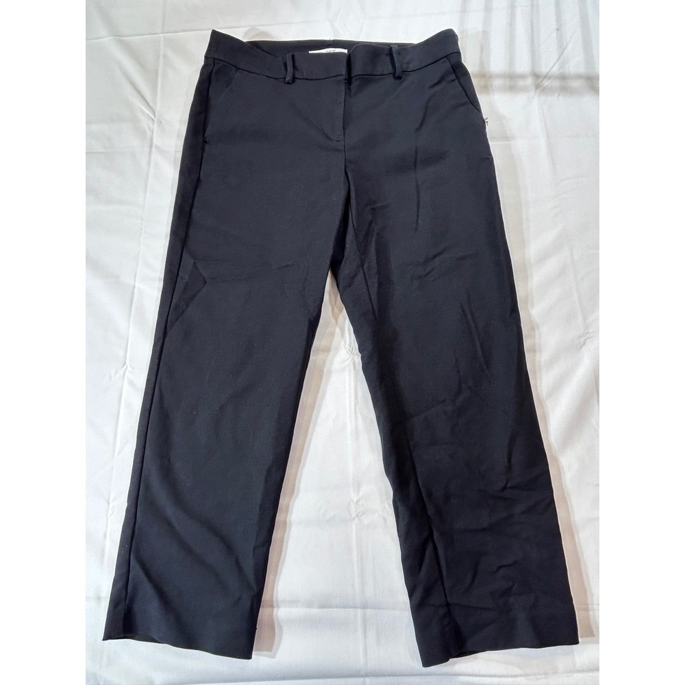 Loft Womens The Riviera Slim Ankle Pants Black Size 6P Dress Trousers